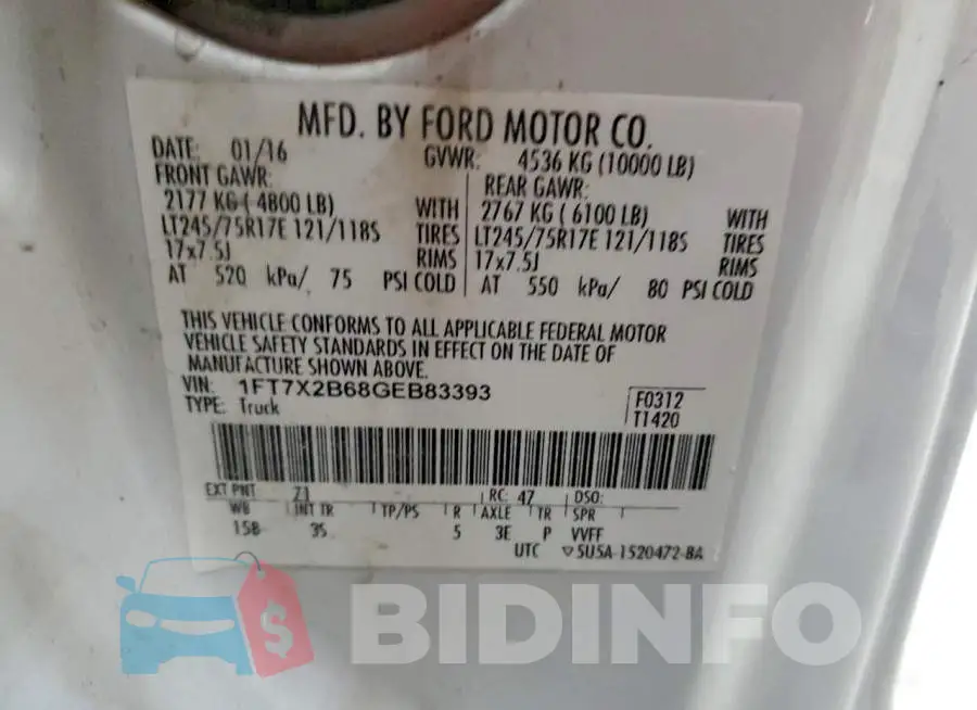 1FT7X2B68GEB83393 Photo# 12