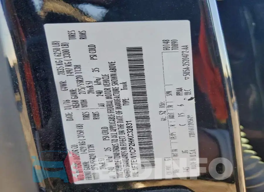 1FTEW1CP2HKC32831 Photo# 12