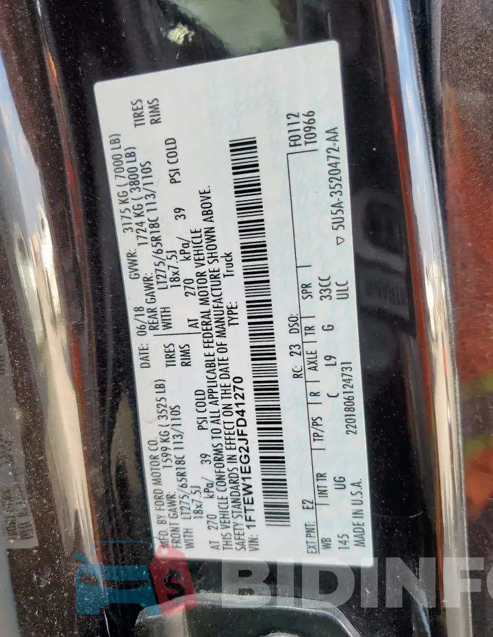1FTEW1EG2JFD41270 Photo# 13