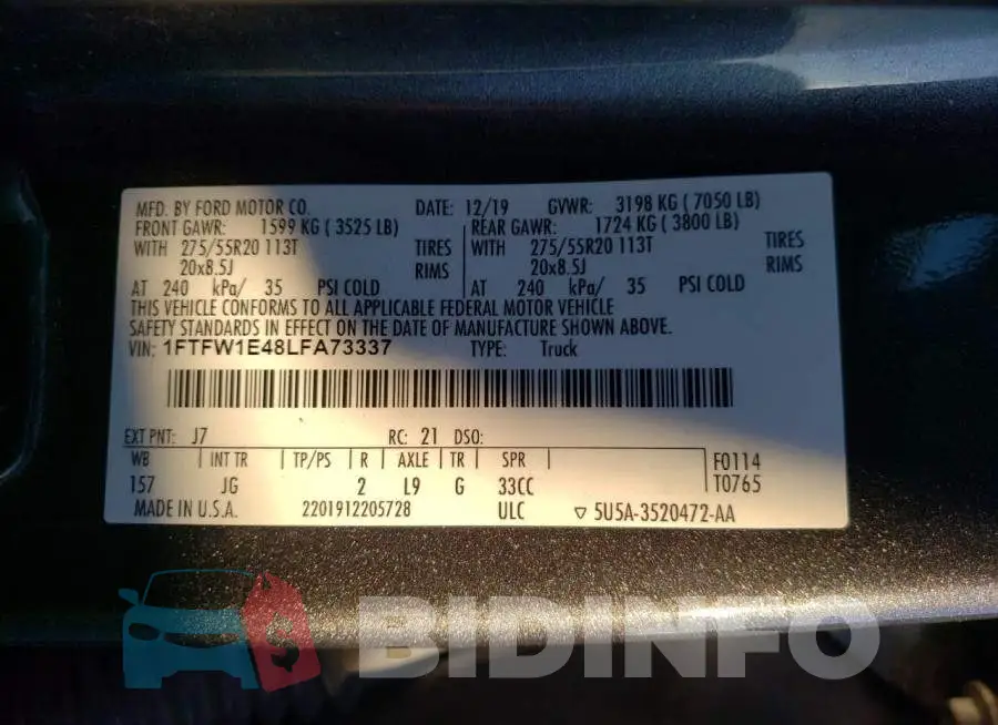 1FTFW1E48LFA73337 Photo# 12