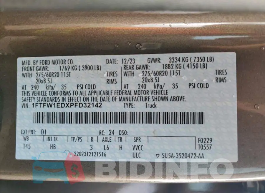 1FTFW1EDXPFD32142 Photo# 12