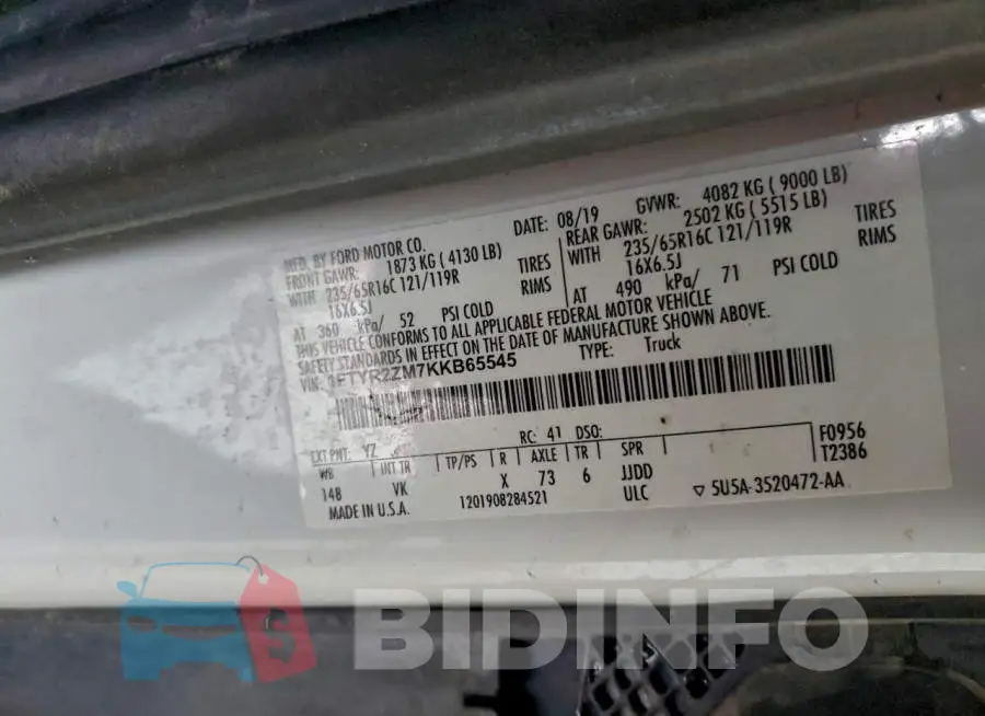 1FTYR2ZM7KKB65545 Photo# 13