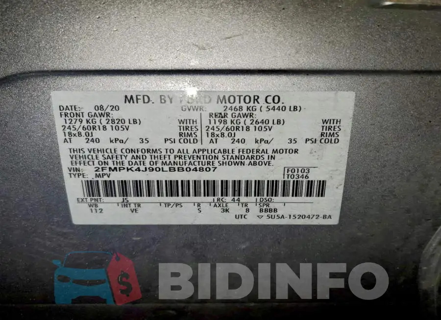 2FMPK4J90LBB04807 Photo# 13