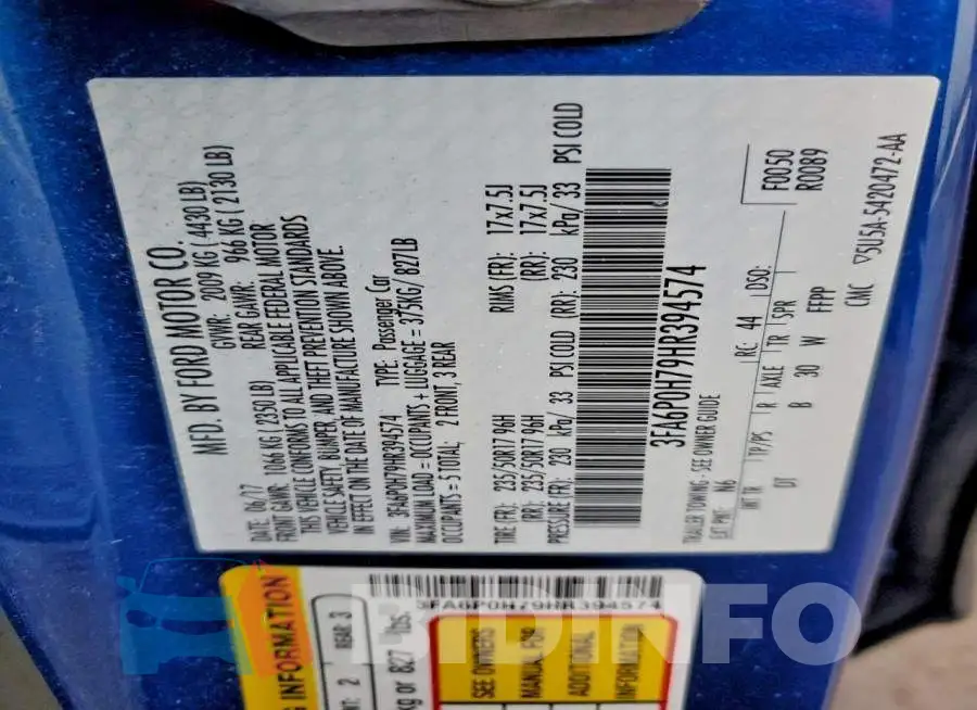 3FA6P0H79HR394574 Photo# 12
