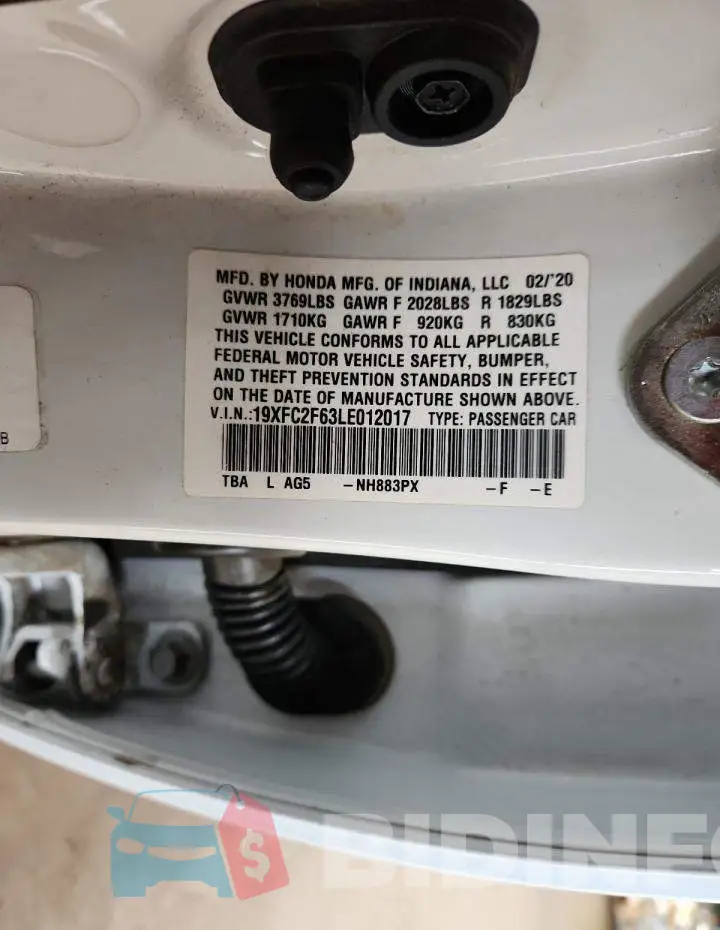 19XFC2F63LE012017 Photo# 13