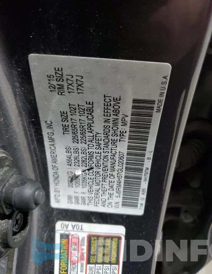 5J6RM4H57GL020607 Photo# 13