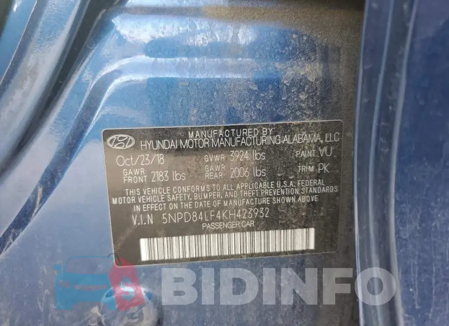 5NPD84LF4KH423932 Photo# 13