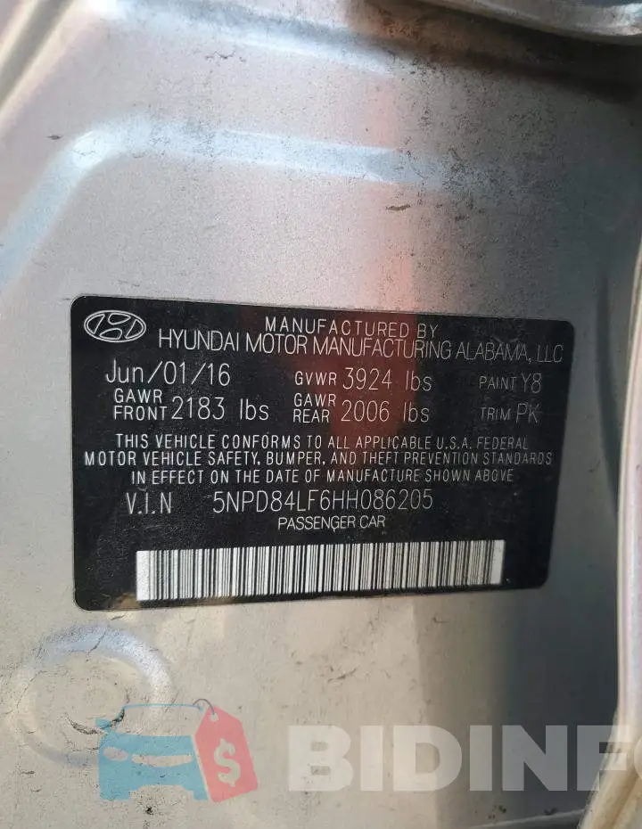 5NPD84LF6HH086205 Photo# 12