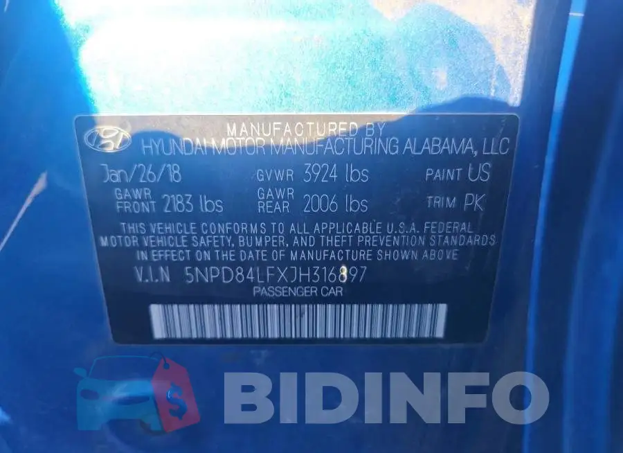 5NPD84LFXJH316897 Photo# 12