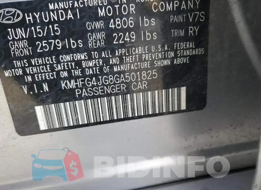 KMHFG4JG8GA501825 Photo# 13