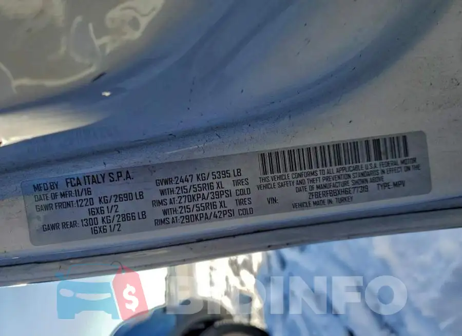 ZFBERFBBXH6E77319 Photo# 14
