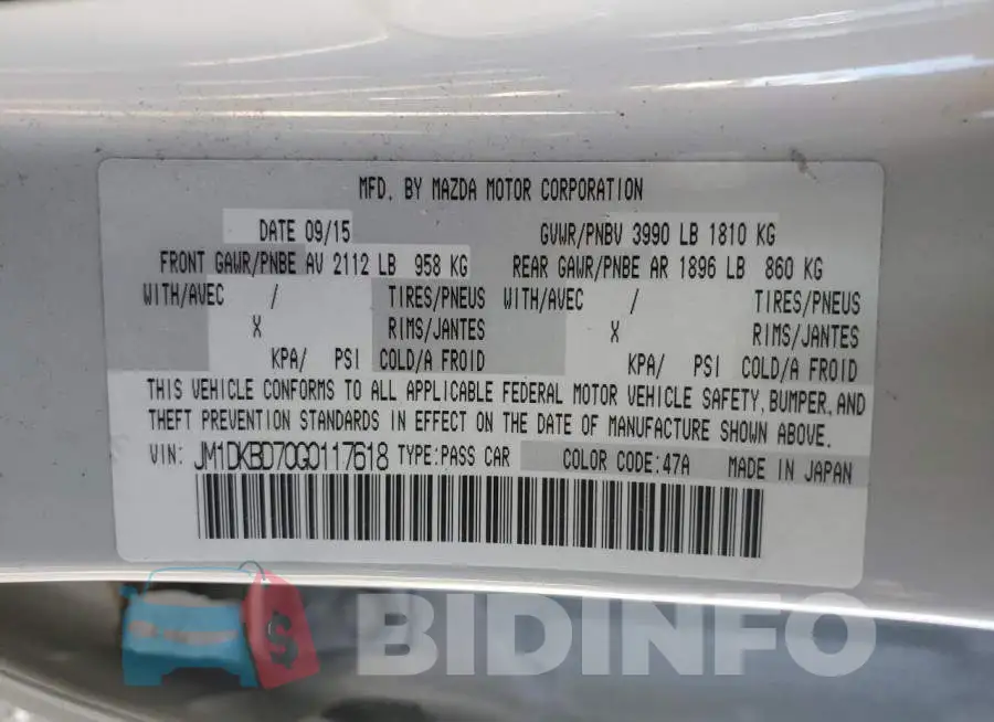 JM1DKBD70G0117618 Photo# 12