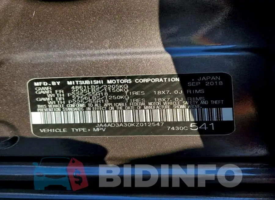 JA4AD3A30KZ012547 Photo# 13