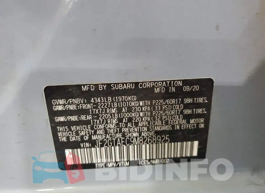 JF2GTAEC9M8268925 Photo# 13