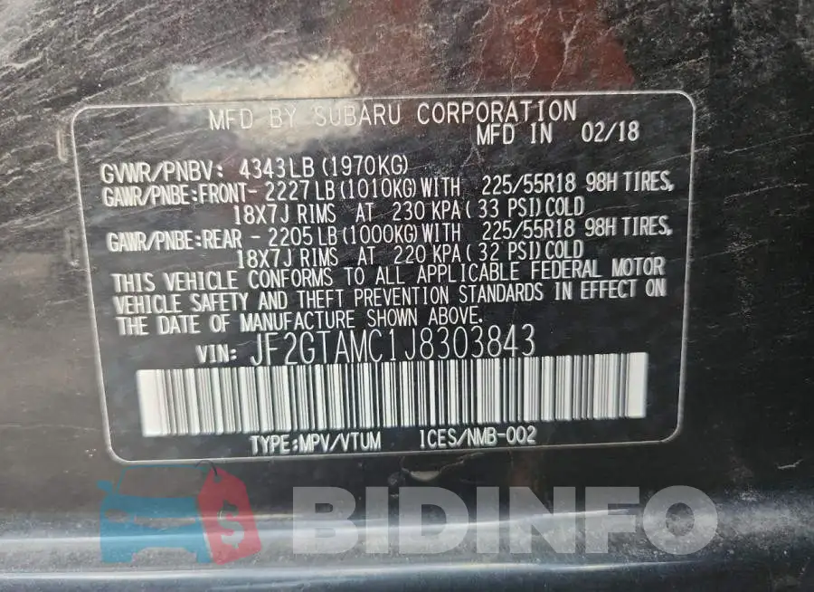 JF2GTAMC1J8303843 Photo# 13
