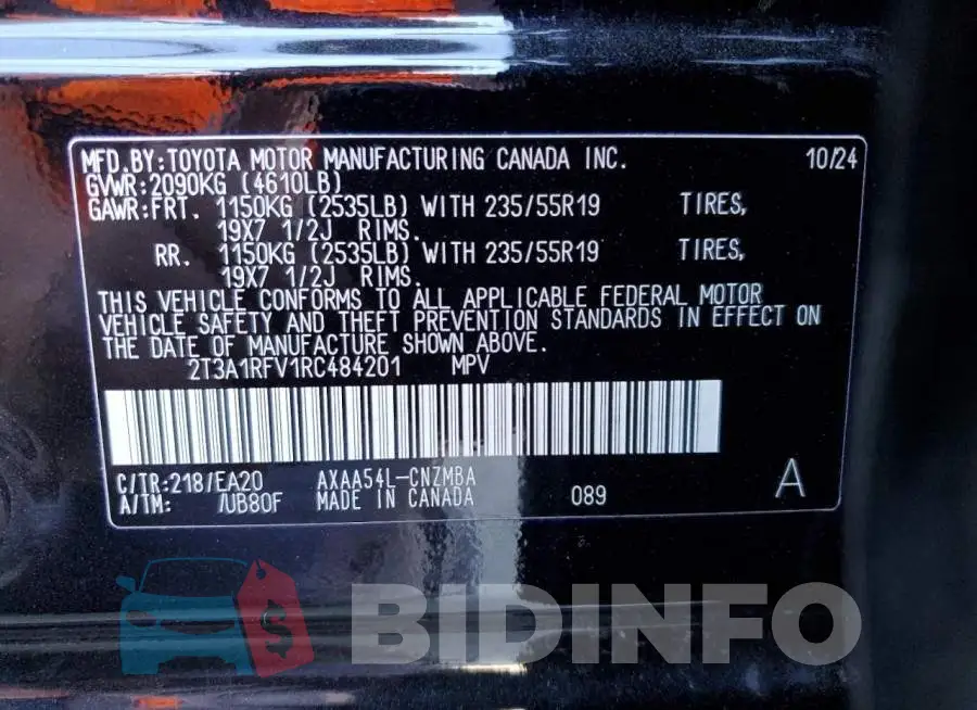 2T3A1RFV1RC484201 Photo# 13