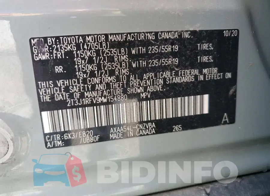 2T3J1RFV9MW154880 Photo# 13