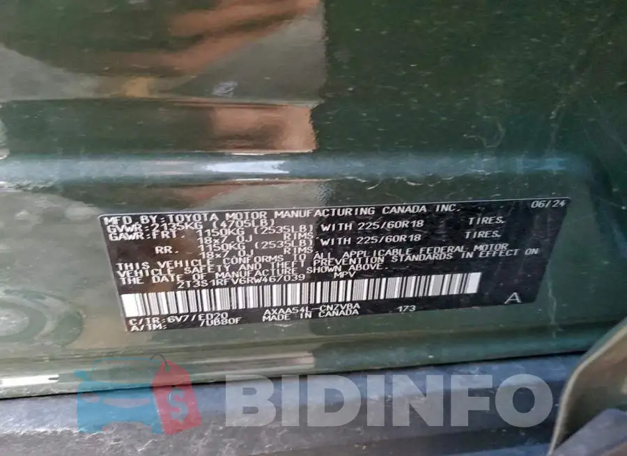 2T3S1RFV6RW467039 Photo# 13