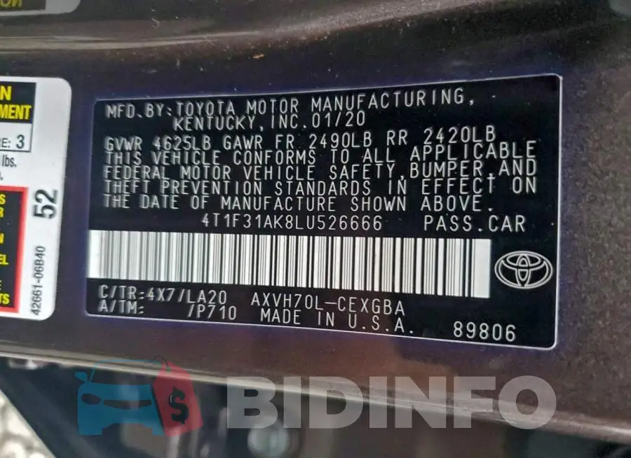 4T1F31AK8LU526666 Photo# 12
