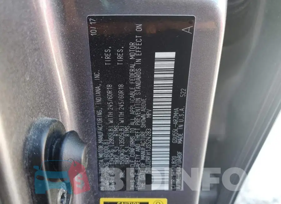 5TDJZRFH1JS524283 Photo# 13