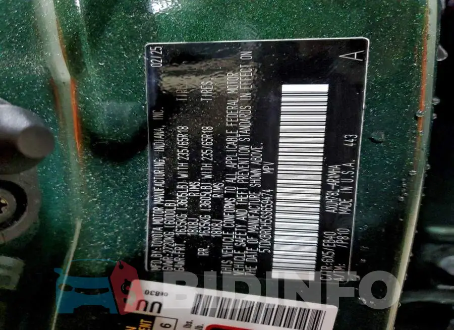 5TDKBRCH5SS659474 Photo# 14