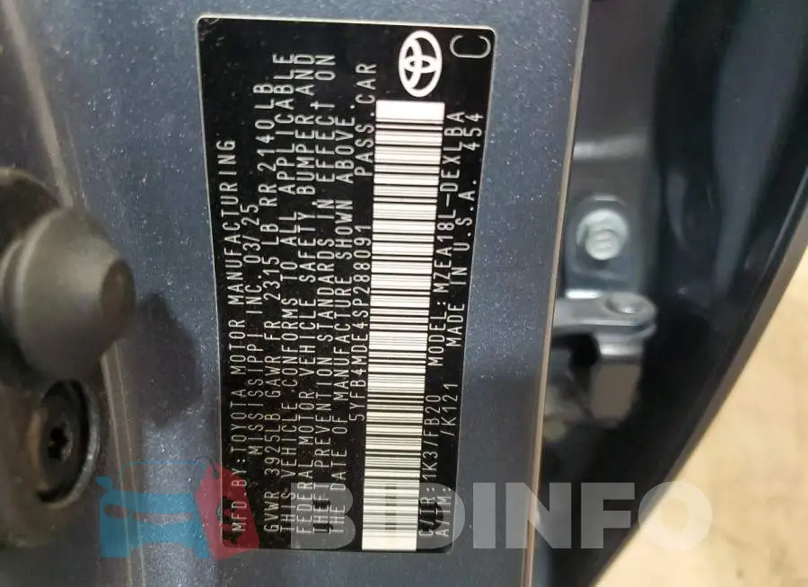 5YFB4MDE4SP288091 Photo# 12