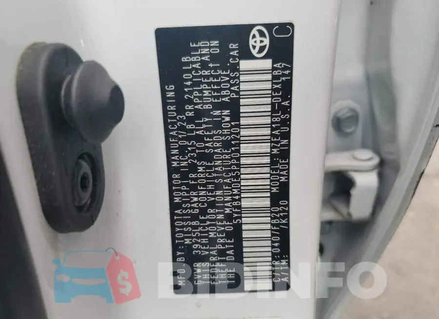 5YFB4MDE5PP011201 Photo# 12