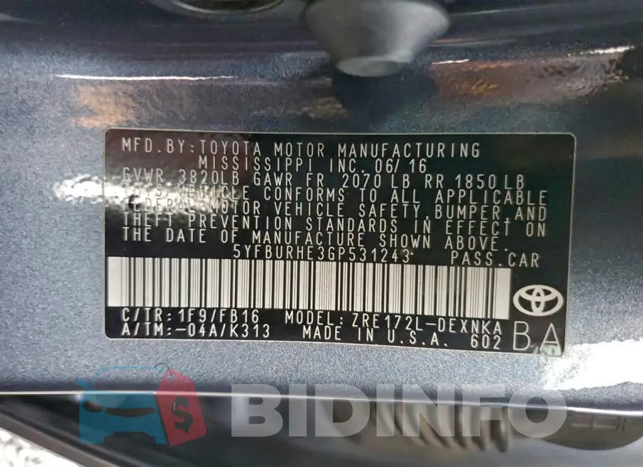 5YFBURHE3GP531243 Photo# 12