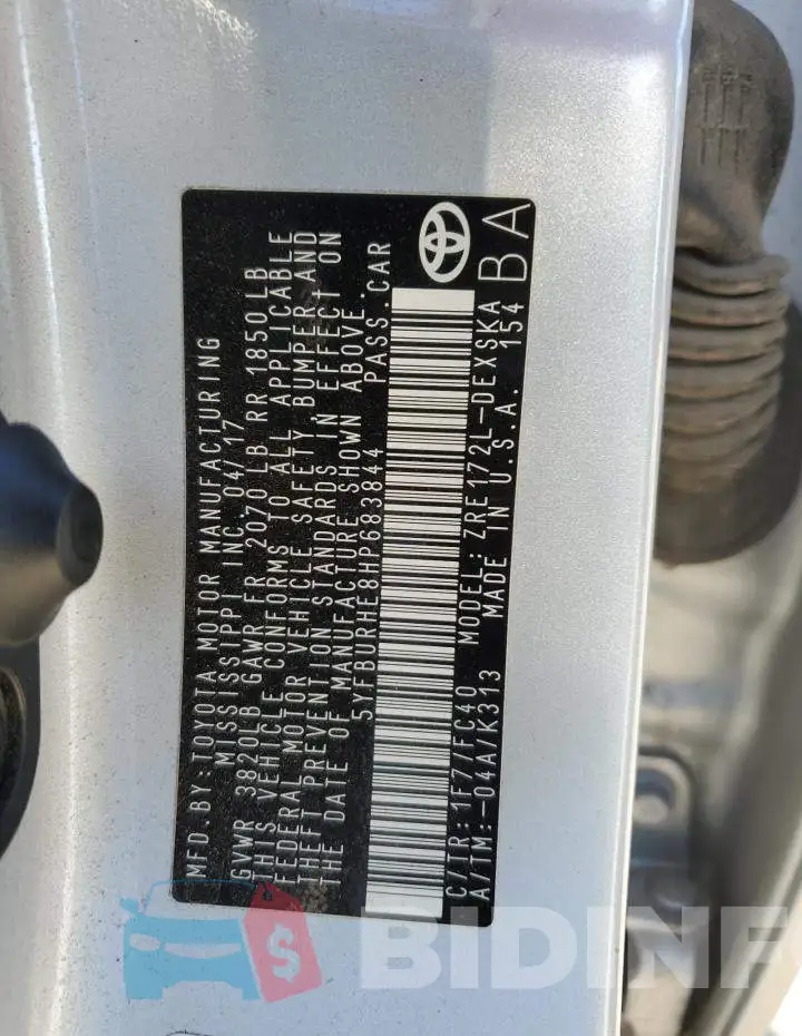 5YFBURHE8HP683844 Photo# 13