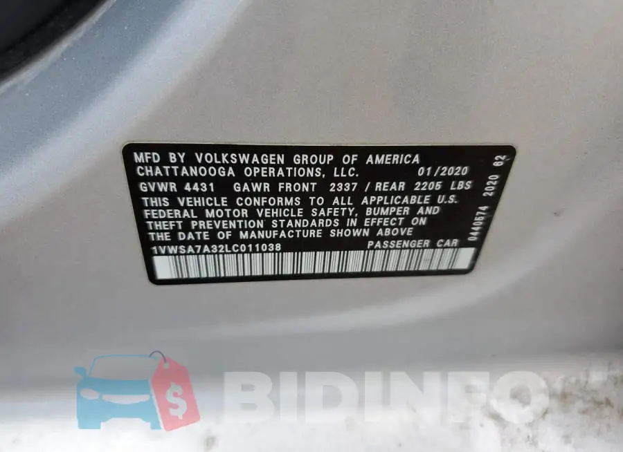 1VWSA7A32LC011038 Photo# 12