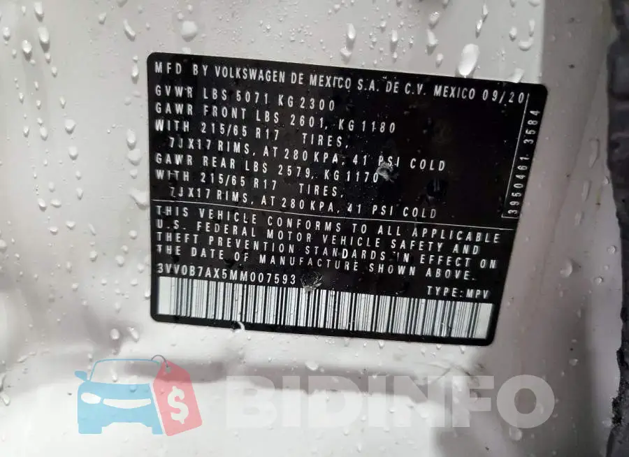 3VV0B7AX5MM007593 Photo# 13