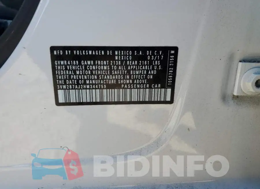 3VW2B7AJ2HM344759 Photo# 12