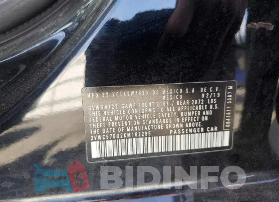3VWC57BU2KM162295 Photo# 12
