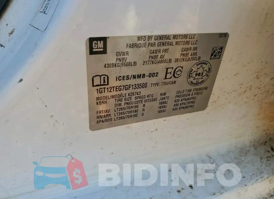 1GT12TEG7GF133500 Photo# 12