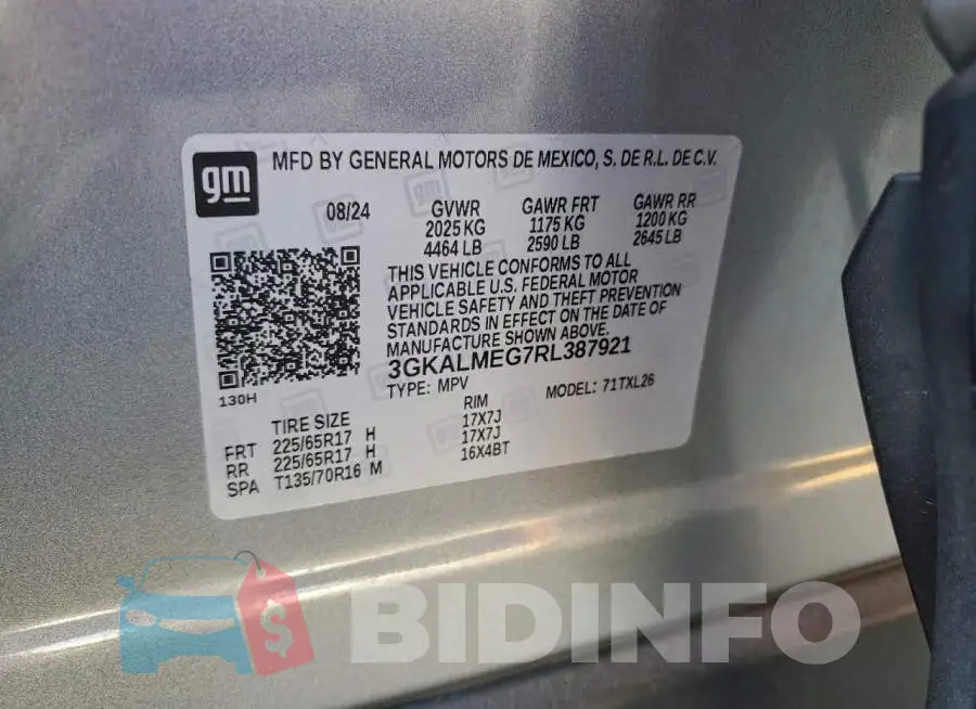 3GKALMEG7RL387921 Photo# 13