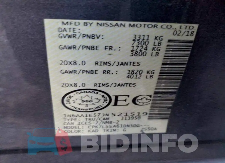 1N6AA1E57JN521519 Photo# 12