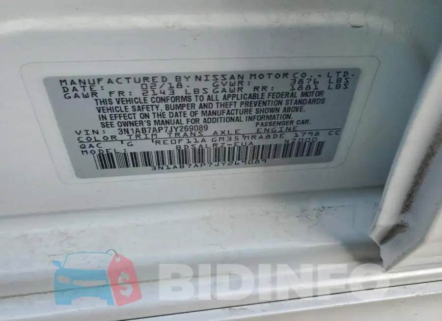 3N1AB7AP7JY269089 Photo# 13