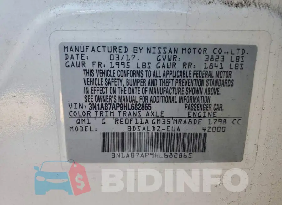 3N1AB7AP9HL682865 Photo# 13
