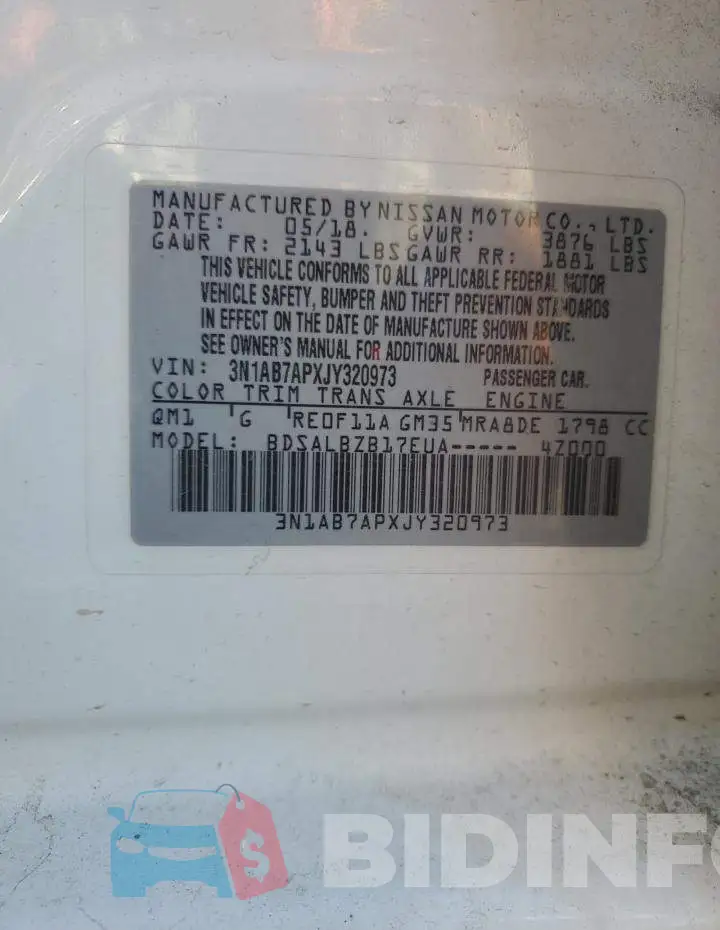 3N1AB7APXJY320973 Photo# 12