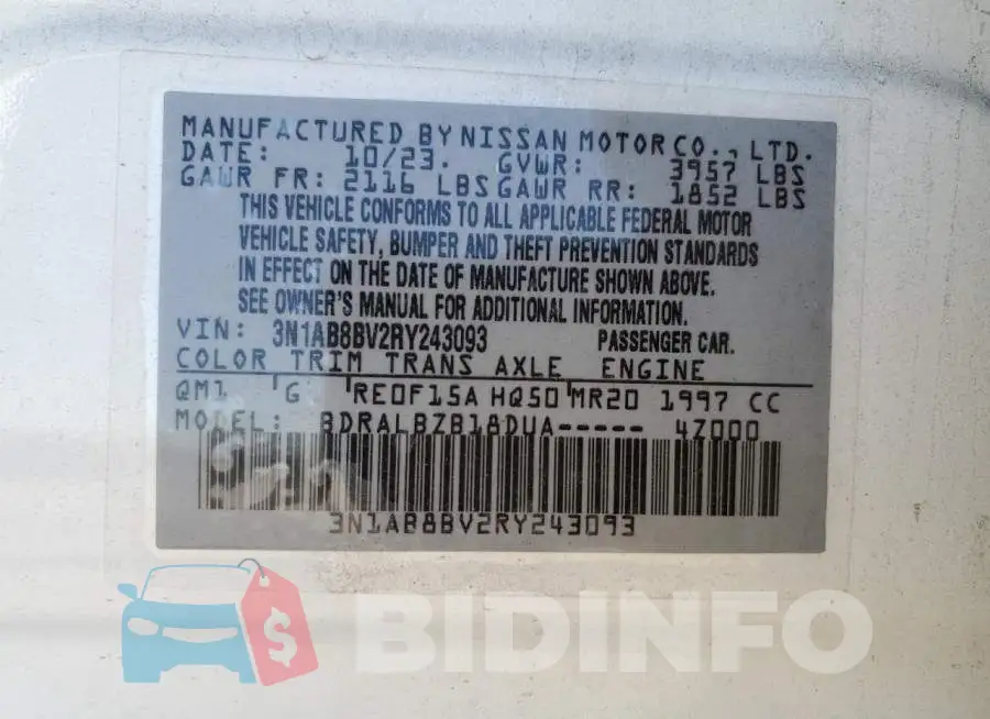 3N1AB8BV2RY243093 Photo# 13