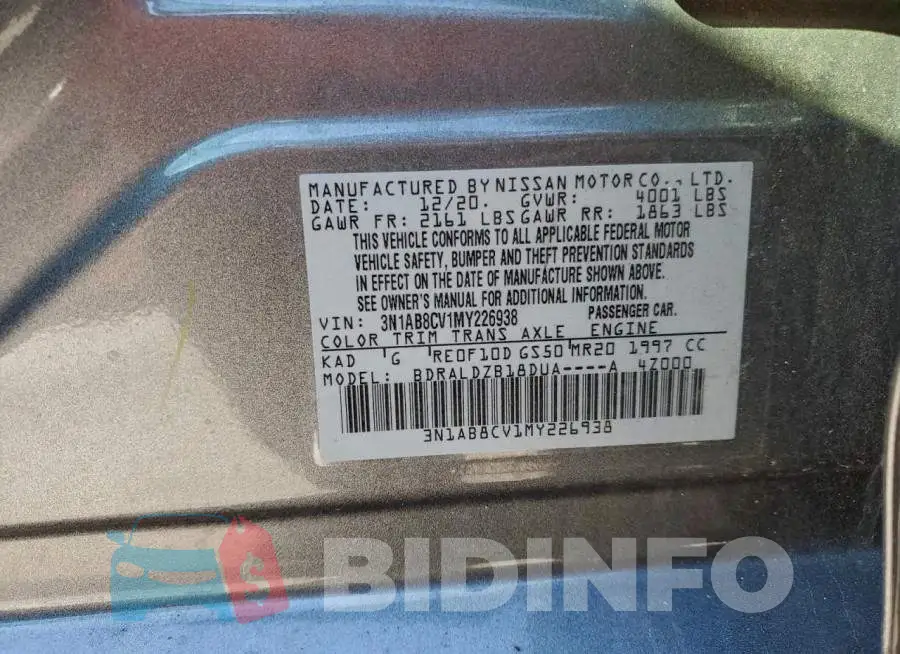 3N1AB8CV1MY226938 Photo# 12