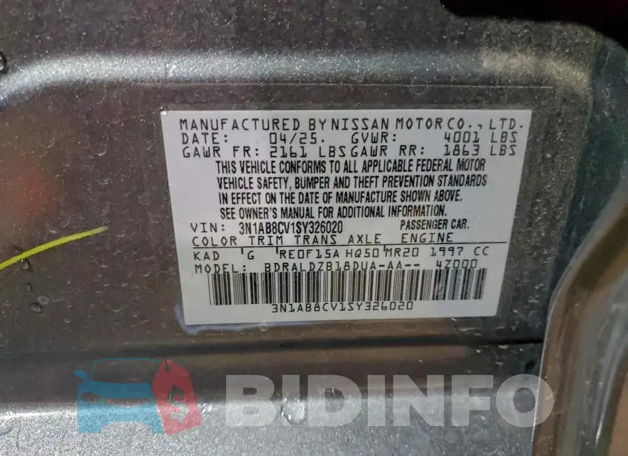 3N1AB8CV1SY326020 Photo# 12