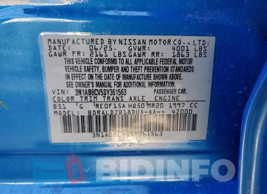 3N1AB8CV5SY361563 Photo# 12