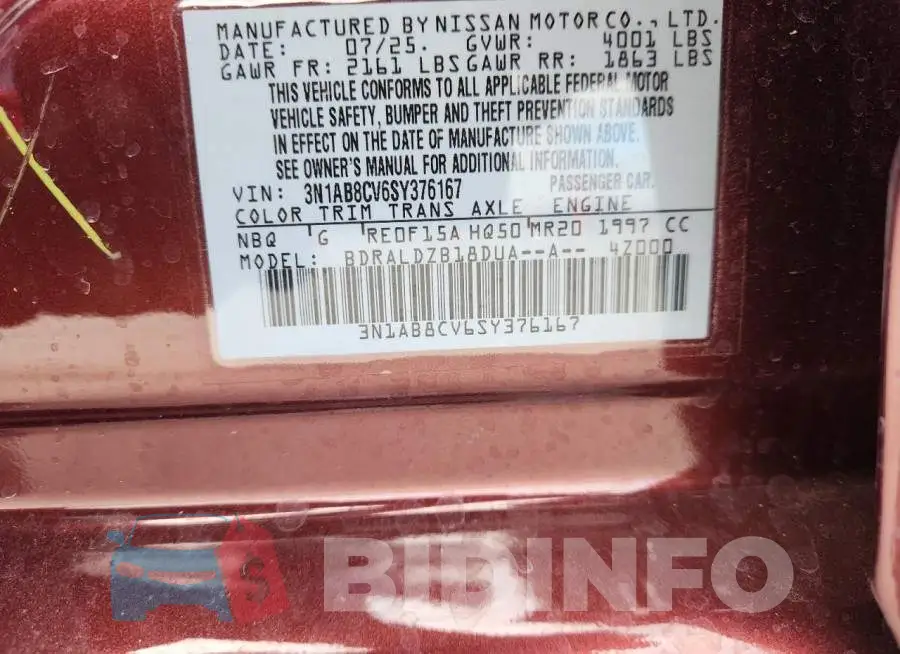 3N1AB8CV6SY376167 Photo# 12