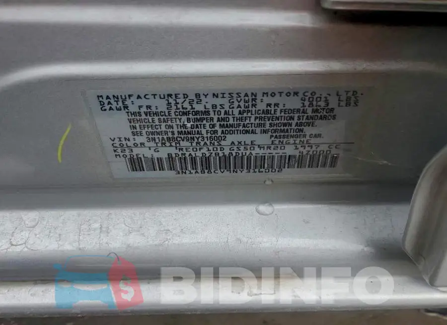 3N1AB8CV9NY316002 Photo# 12