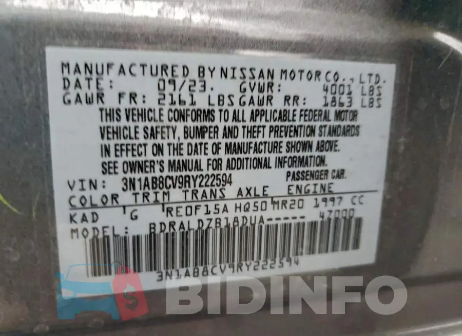 3N1AB8CV9RY222594 Photo# 12