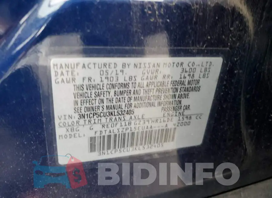 3N1CP5CU3KL532405 Photo# 12