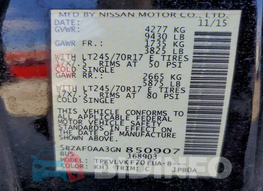 5BZAF0AA3GN850907 Photo# 13