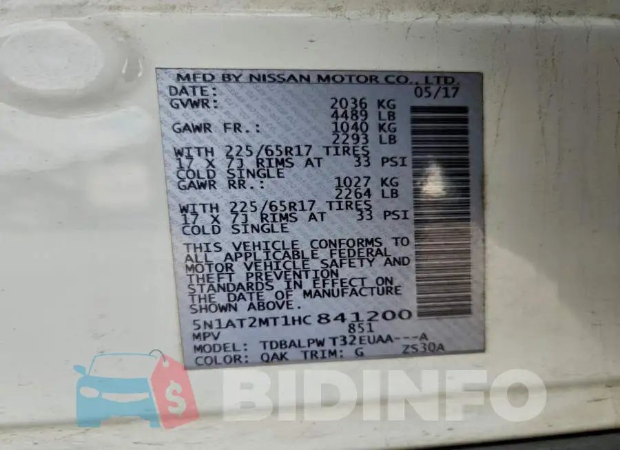 5N1AT2MT1HC841200 Photo# 13