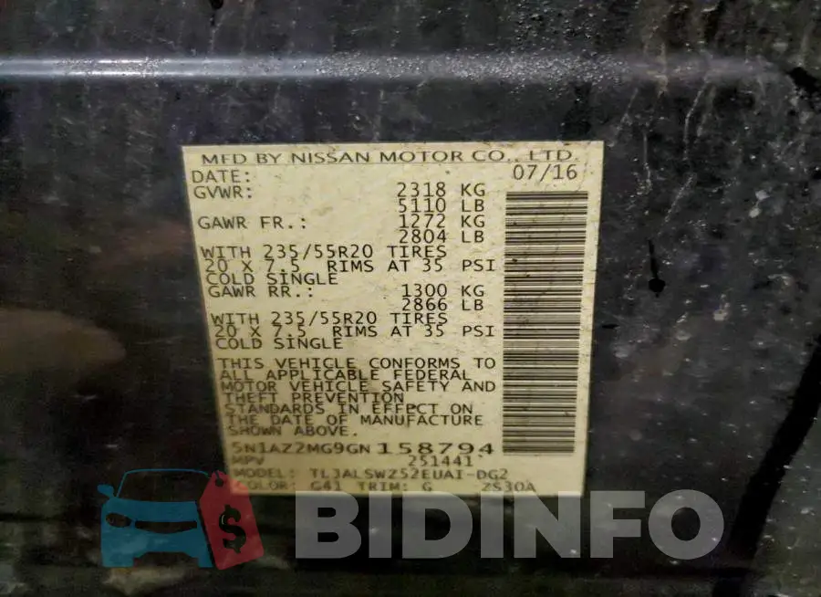 5N1AZ2MG9GN158794 Photo# 13